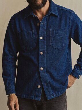 NWOT Overland Mens Continental Divide Chenille Style Shirt Navy Blue Large